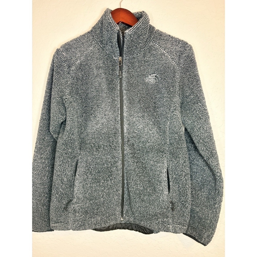 THE NORTH FACE Jacket Womens Osito Deep Pile Fleece Full Zip Long Sleeve Gray, M